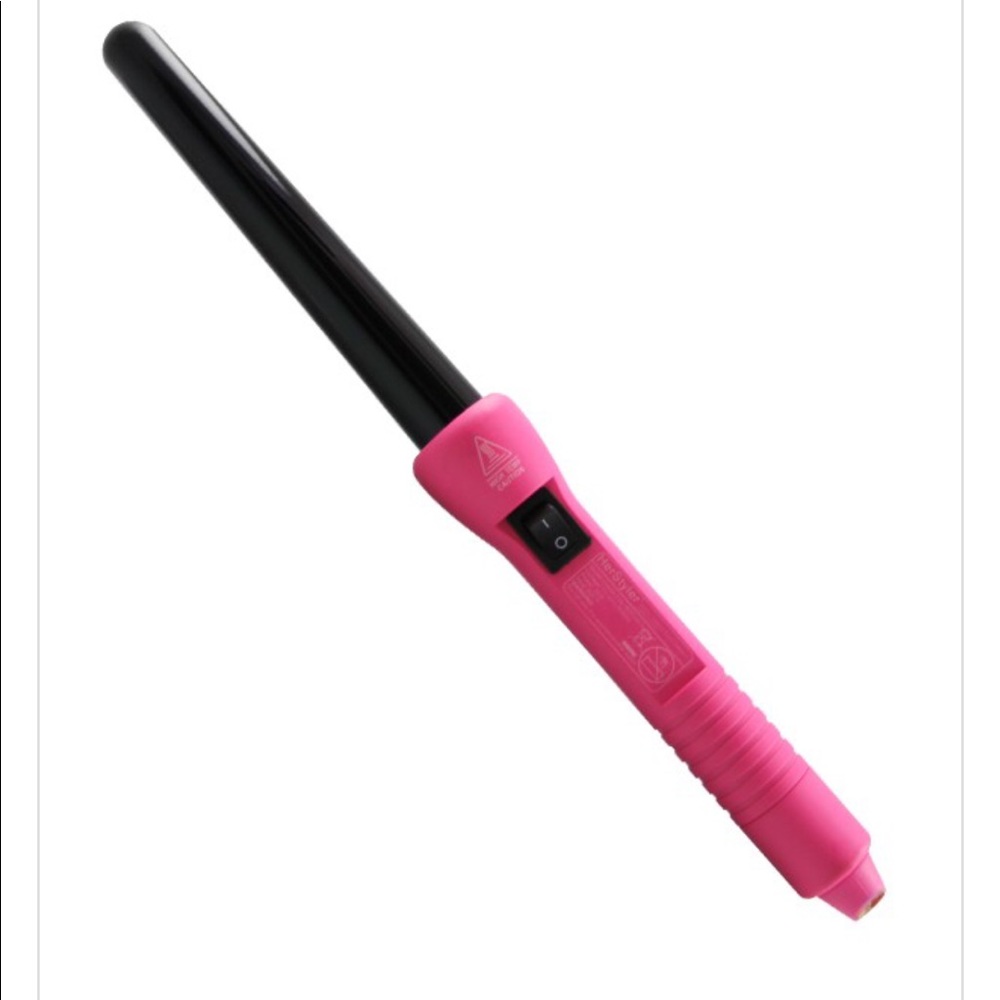 Pink Cone Barrel Hair Curler by HerStyler